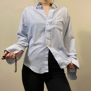 50s vintage stripe button up shirt blouse Elderado